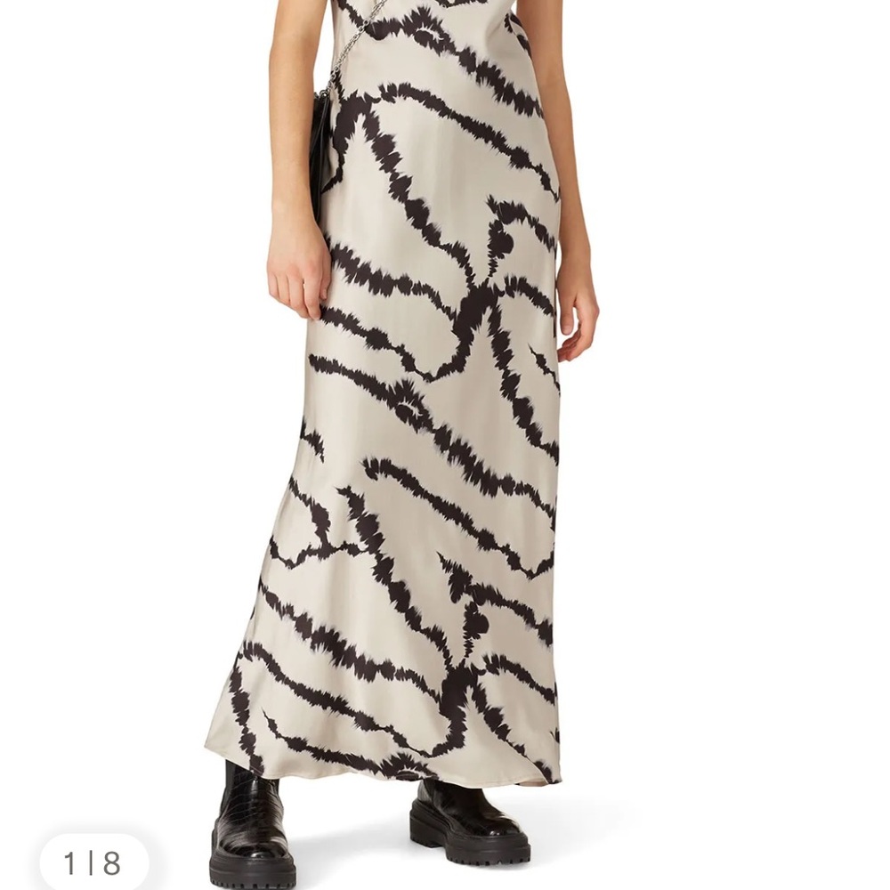 All Saints Black and Cream Patterned Maxi Dress